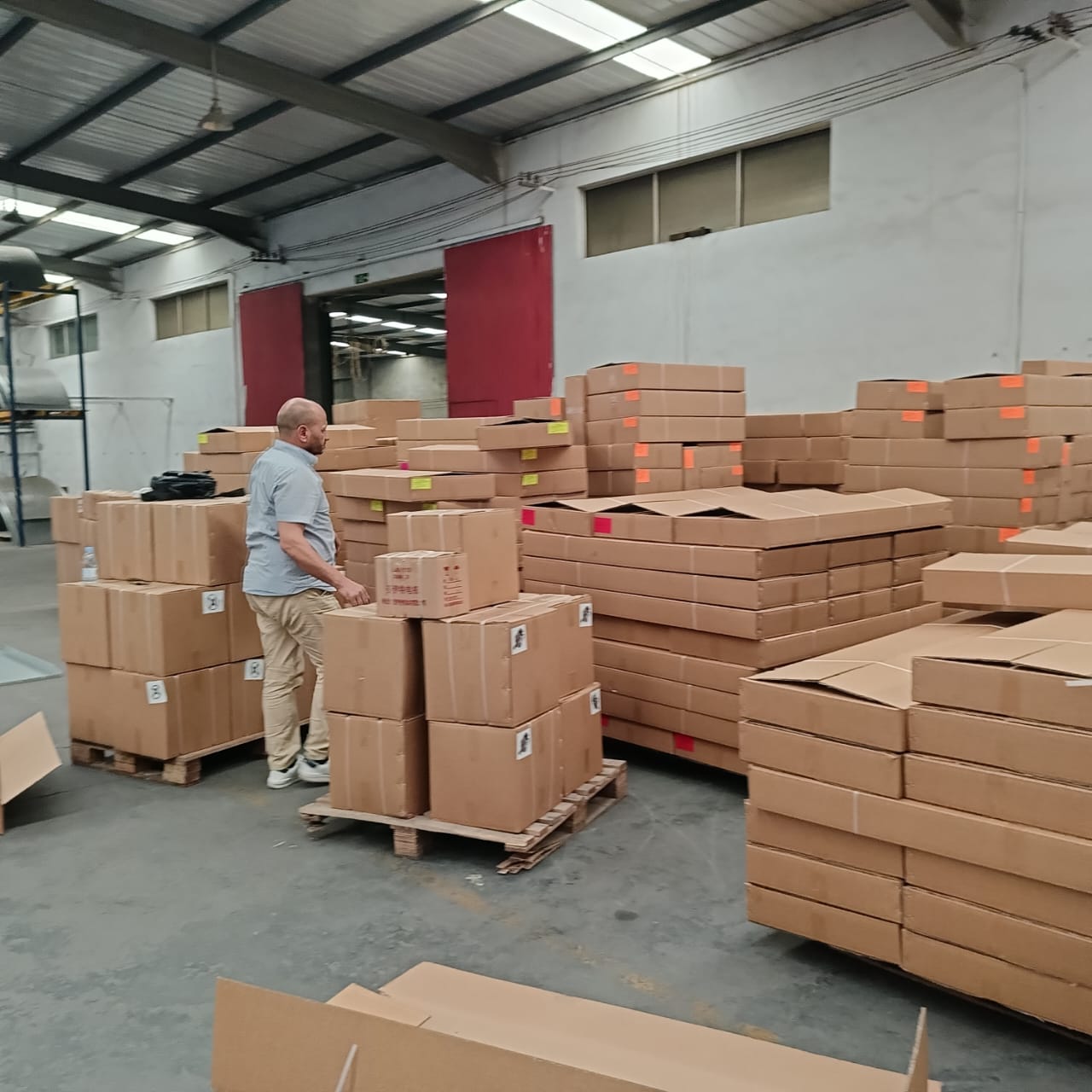 Following shipment boxes and prepared items before dispatch